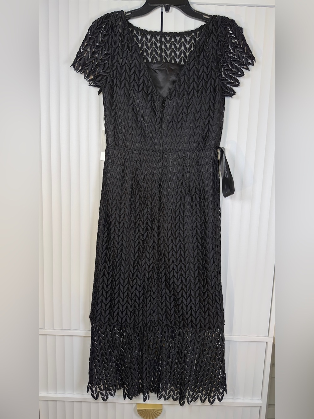 NWT Kay Unger Tatum Short Sleeve Lace Midi Cocktail Dress SIZE 2 - Picture 7 of 12